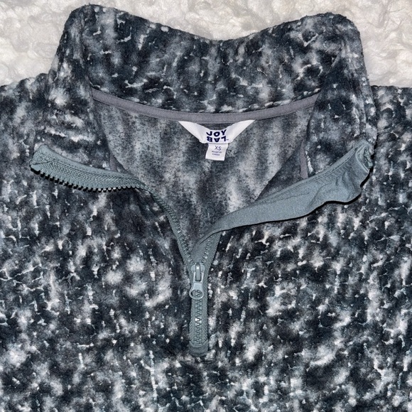 JoyLab Sherpa 1/2 Zip Sherpa Pullover Cropped Long Sleeve, Size XS - Picture 5 of 15